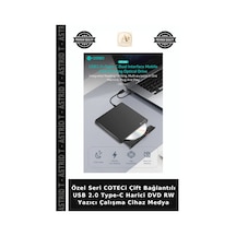 Özel Seri Coteci Çift Bağlantılı Usb 2.0 Type-c Harici Dvd Rw Yazıcı Çalışma Cihaz Medya