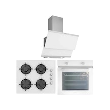 Silverline BO6501W01 - CS5349W01 - 3420 Classy 60 Beyaz Cam Ankastre Set