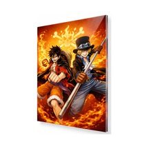 Anime Cam Tablo Alev Efektli Fantastik Dekoratif Duvar Tablosu 3,8 Mm 35x50 50x70 60x90 70x110