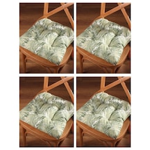 Altınpamuk Altınpamuk 4'Lü Lüx Pofidik Palmiye Yeşil Sandalye Minderi Özel D