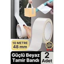 2 Adet Ekstra Güçlü Dayanıklı Su Geçirmez Sızdırmaz Yalıtım İzolasyon Beyaz Tamir Bandı 10 Mt 48 Mm