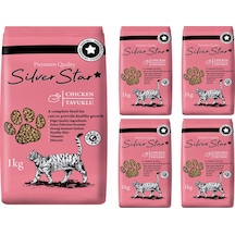 Silver Star Tavuklu Yetişkin Kedi Maması 5 x 1 KG