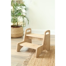 Ahşap Basamak Montessori Çocuk Bebek Banyo Wc Lavabo Merdiven Yükseltici