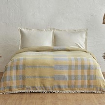 Karaca Home Striped %100 Pamuk Çift Kişilik Müslin Pike Mavi Açık Indigo