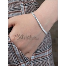 Balık Sırtı Gümüş Bileklik Unisex Balıksırtı Model Gümüş Bileklik Taşsız Bileklik 5 Mm