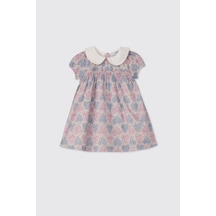Panço Liberty Kumaş Çiçek Desenli Yenidoğan Elbise Mor 5621GN26002
