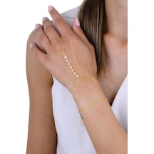 Gümüş Altın Yaldızlı Zirkon Taşlı Sıralı Kalpler Şahmeran Barcode Beyaz - Rose Gold