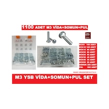 M3 Ysb Vida Seti Vida -Somun-Pul Seti 1100 Parça N11.24856