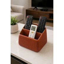 Masa Üstü Kumandalık Organizer Çok Bölmeli Tv Klima Kumanda Standı Düzenleyici 16x13x9.6 Cm Kahverengi