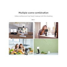 Aumotop D12819 Çift Renkli Led Işık 1/4 Inç Dişli Delikli Taşınabilir Siyah