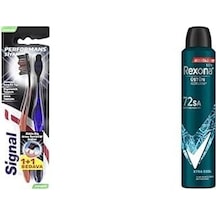 Signal Diş Fırçası Performance 2 Kat Yumuşak 31 Gr 1+1 Ve Rexona Men Erkek Sprey Deodorant Xtra 72 Saat Kesintisiz Üstün Koruma 200 Ml Açık Ahşap