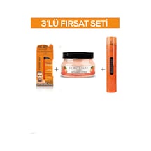Fontenay Pudra Toz Wax Turuncu 20gr + Face And Body Scrub Çilekli 350ml + Saç Spreyi 400ml 3'lü Set