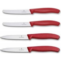 Victorinox 4 Lü Soyma Bıçak Seti Kırmızı