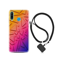 Huawei P30 Lite Kılıf Boyun Askılı Üçgenler 1635