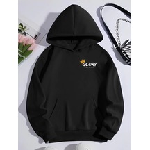 Suma Üç İplik Kışlık Sweatshirt - Siyah Renk Sıyah