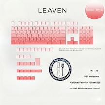 Mekanik Klavye Keycap Seti Pudra-beyaz Kademeli 136 Tuşlu Keycap