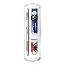 Scrikss Office Graphx 3'lü Set Mekanik Kurşun Kalem Silgi Min Saten Gri 0.7 Mm