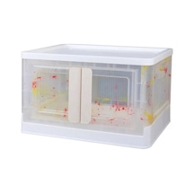 Sunup Sn-25883 72l Katlanabilir Plastik Saklama Kutusu Renkli Kapaklı Tekerlekli 40x64x37cm