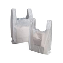 Kalın Beyaz Poşet Orta Boy 1 Kg Hışır Atlet Poşet Market Manav Poşeti