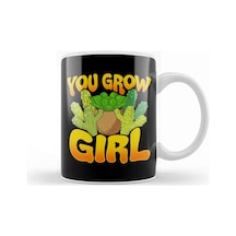 You Grow Girl Gardening Planting Succulents Pun Kupa Bardak Porselen No8956 Karışık