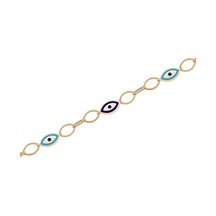Diamond Line - Gülaylar - Sarı Altın 14 Ayar Nazar Boncuğu Bilekl Standart N11.21800 Sarı Altın