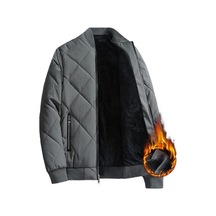 Erkek Beyzbol Yaka Kışlık Pamuklu Ceket Gri