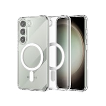 Samsung Galaxy S23 Kılıf Magneticsafe Şeffaf Silikon - Şeffaf