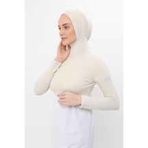 Altobeh Uzun Kollu Boyunluklu Boneli Yarım Body Krem Çok Renkli Altobeh Uzun Kollu Boyunluklu Boneli Yarım Body Krem Çok Renkli