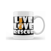 Live Love Rescue Retro Vintage Kupa Bardak Porselen Karışık
