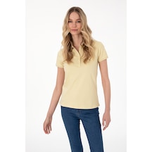 U.S. Polo Assn. Kadın Açık Haki Basic Polo Yaka Tişört 50300830-VR183