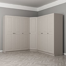 Kale 7 Kapaklı 4 Çekmeceli Köşe Dolap Kumtaşı Mebran İlkbahar 190cm Bej