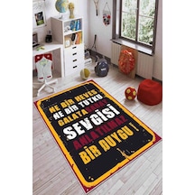 Sarı Ve Kırmızı Kaymaz Tabanlı Yıkanabilen Taraftar Halısı Ar190n11 Sarı - Kırmızı
