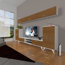 Decoraktiv Eko 9 Mdf Dvd Retro Tv Ünitesi Tv Sehpası Beyaz - Ceviz