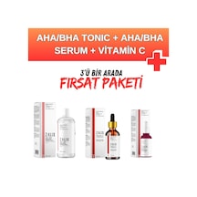 Zalix Vitamin C Complex Serum 30 ML + Aha-Bha Aydınlatıcı Serum 200 ML + Aha-Bha Peeling Tonic 200 ML