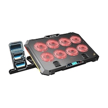 S51 Icevolt Siyah Rgb Işıklı 8 Fanlı Lcd Göstergeli 16 Kadar Yükselebilen Notebook Soğutucu