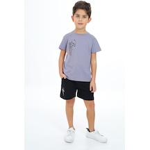 Toontoy Kids Toontoy Erkek Çocuk Beıng Baskılı Şortlu Takım Gri