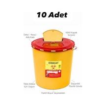 Tıbbi Atık Kovası, Enfekte Kovası Sarı Renk , Hijyenik Ve Güvenli Kullanım 5 Litre Tüm Adetler Turuncu