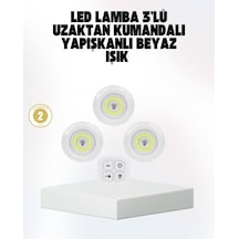 Kablosuz Gün Işığı 3 Lü Led Spot Lamba Kumandalı Renkli 64039150