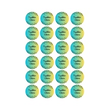 96'lı Yeşil Yaprak Detaylı Teşekkür Ederiz Paket Etiketi 4x4 Cm Yuvarlak Müşteri Teşekkür Sticker Ambalaj