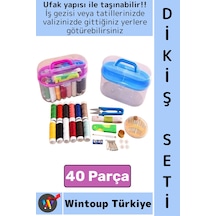 Dikişseti Çanta Boy Seyahat Ofis İğne İplik Makas Mezura İplik Acil Durum Kutulu Mini Dikiş Seti
