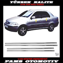 Fiat Albea Krom Cam Çıtası 4 Prç. 2002 Üzeri  P.Çelik