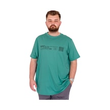 Mode Xl Büyük Beden Erkek T-shirt Bisiklet Yaka Nyc New York U25019 Çağla Çağla Yeşili