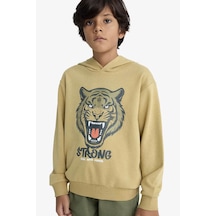 Defacto Kapüşonlu Baskılı Haki Erkek Çocuk Sweatshirt F2859a8/kh258 Haki
