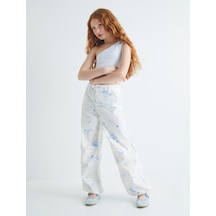 Koton Paraşüt Kot Pantolon Pamuklu Beli Lastikli Cepli - Parachute Jean Beyaz Desenli 4skg40037ad 4SKG40037AD0D0 Beyaz