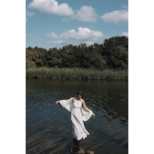 Suud Collection Ekru Holy Maxi Elbise