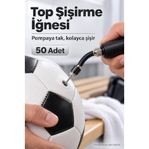 Top Şişirme İğnesi Metal Pompa Ucu Gümüş 50 Adet