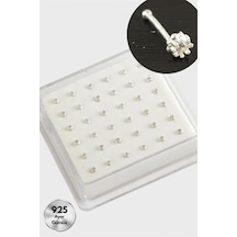 2 - 642 - Mm Zirkon Tek Taşlı Gümüş Hızma 36 Adet - - Flzdgnkr - Gümüş Rengi