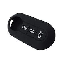 Autohan Keys Fiat Doblo, 500, 500x, 500l, Ducato, Citroen Jumpy, Peugeot Boxer İçin Siyah Silikon Anahtar Koruma Kılıfı, 3 Tuşlu