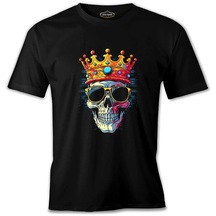 Kralların Ötesinde - Kurukafa Baskılı Siyah Erkek Tshirt 001