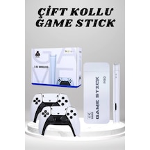 Çift Taraflı Bant 4k Hd Görüntü Kaliteli Retro Game Stick 20000 Oyunlu Çift Kollu Beyaz Game Stick